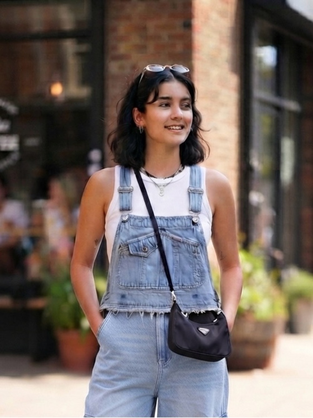 Squeeze Light Blue Cropped Denim Overalls